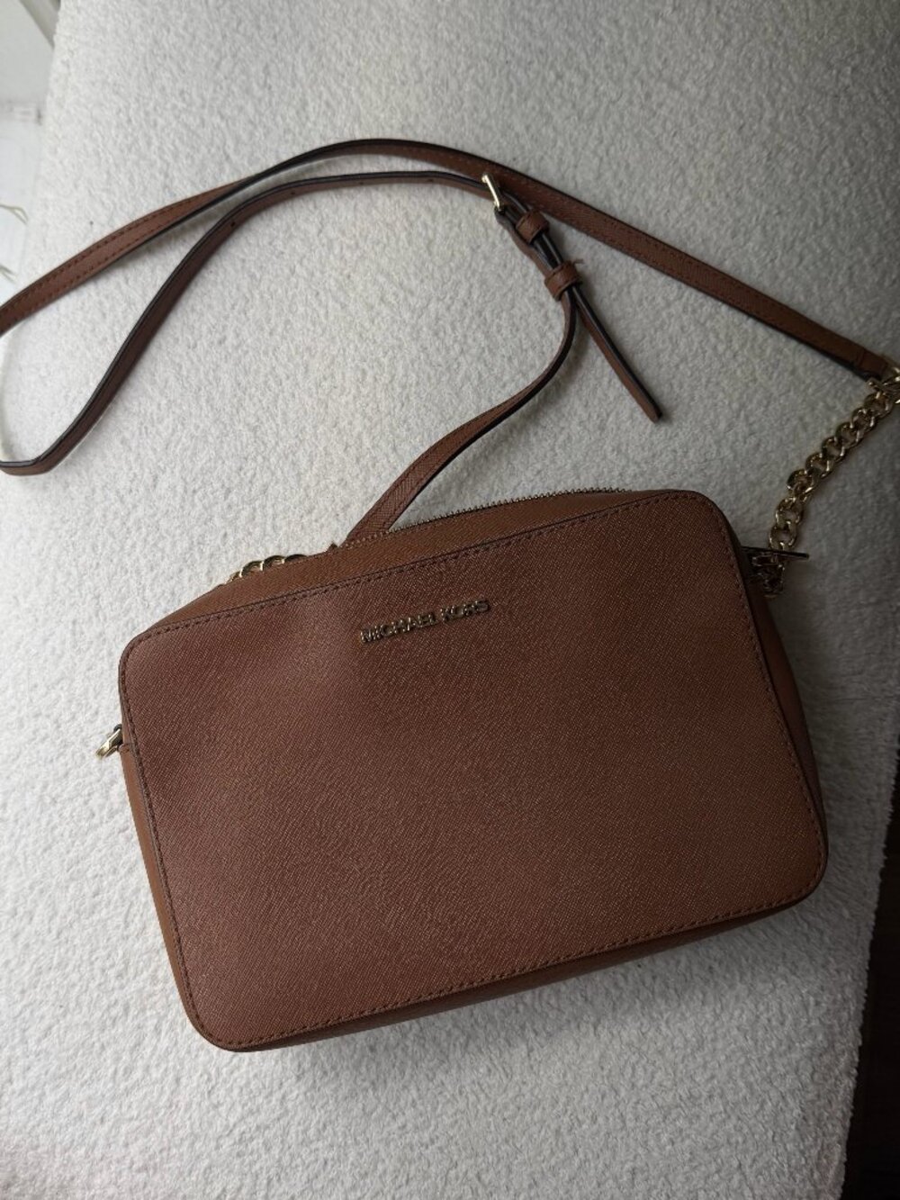 Michael Kors Women's Zipper Closure Saffiano Leather Crossbody Bag